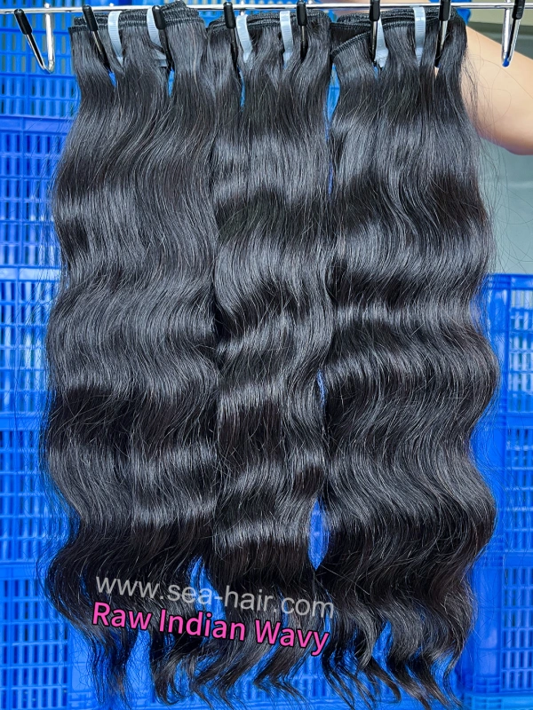 Raw Southeast Asia Hair Indian Wavy 1/3/4 Bundles Deal Sea Hair
