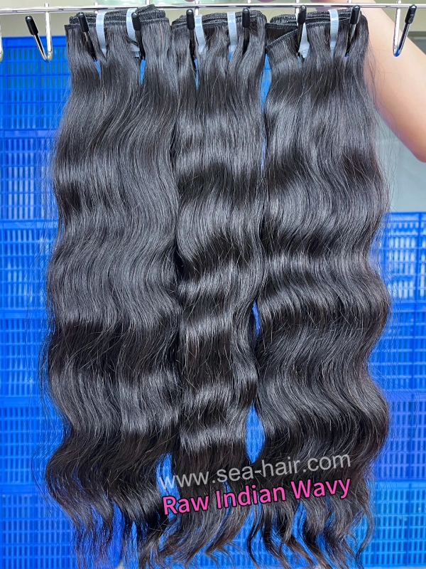 Raw Southeast Asia Hair Indian Wavy Raw Hair Sewing 134 Bundles Deal Sea Hair 