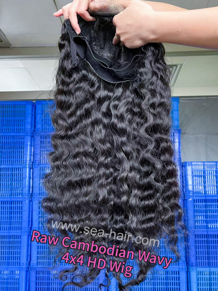 Southeast Asian Cambodian Wavy SEA Hair 4x4/5x5/6x6/13x4/13x6 HD And Transparent Wig