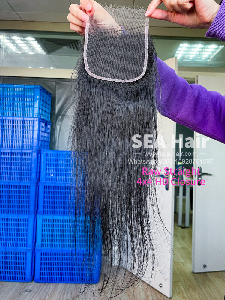 Raw Straight SEA Hair 4x4/5X5/6x6/13X4/13x6 HD And Transparent Lace Closure/Frontal