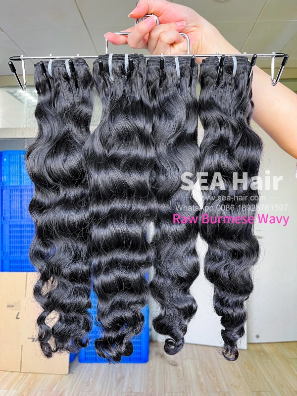 Southeast Asia Burmese Wavy 1/3/4 Raw Bundles Deals Sea Hair