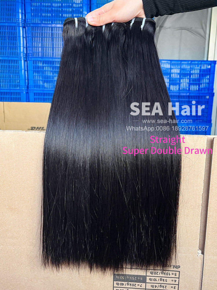 Sea Hair Super Double Drawn Straight Virgin Hair 1/3/4 Bundles Deal
