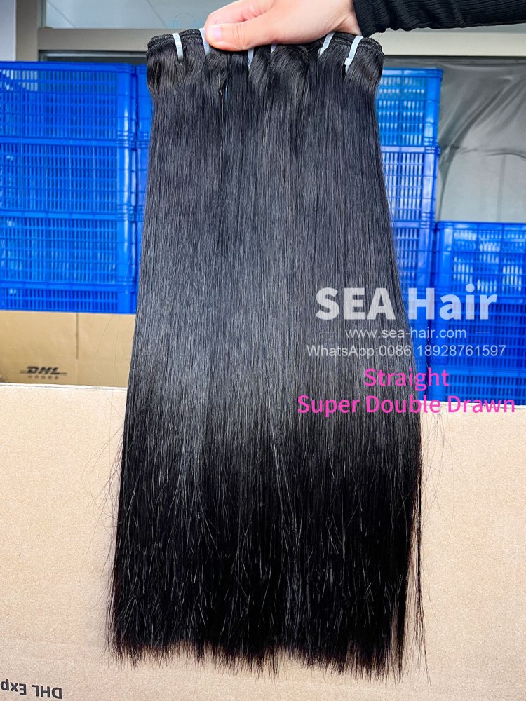 Sea Hair Super Double Drawn Straight Virgin Hair 1/3/4 Bundles Deal