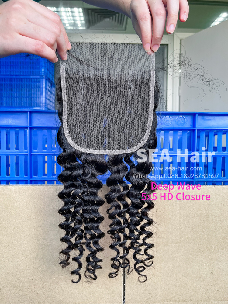 SEA Hair 12A Mink Hair Deep Wave 4x4/5x5/6x6/13x4/13x6 HD & Transparent Closure/Frontal