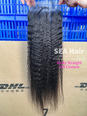 SEA Hair Kinky Straight 12A Mink Hair 4x4/5x5/6x6/13x4/13x6 HD & Transparent Closure/Frontal