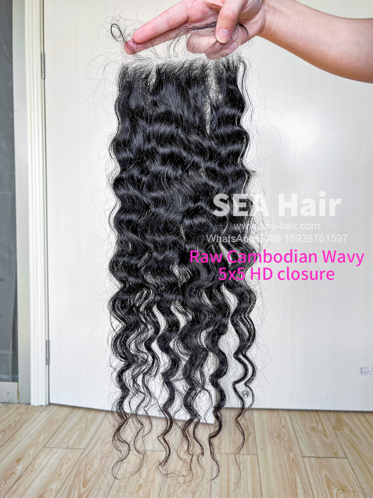 Raw Sea Hair Cambodian Wavy 4x4/5X5/6x6/13X4/13x6 Lace Closure/Frontal