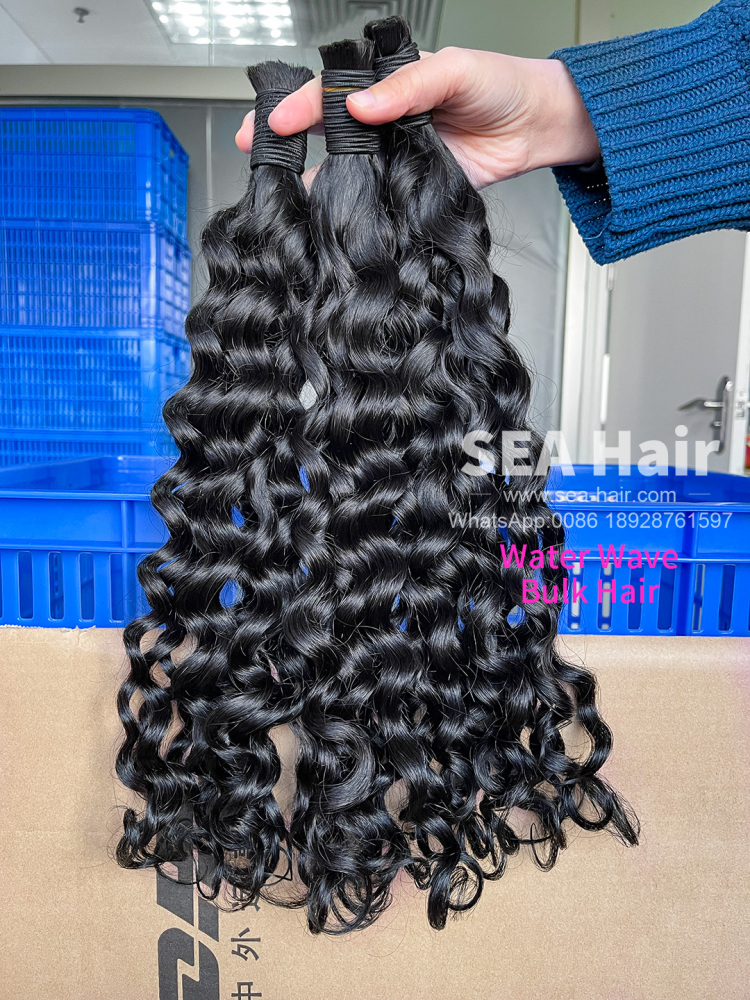 Sea Hair No Weft Water Wave Bulk Hair for Braiding 1/3/4 Packs Deal