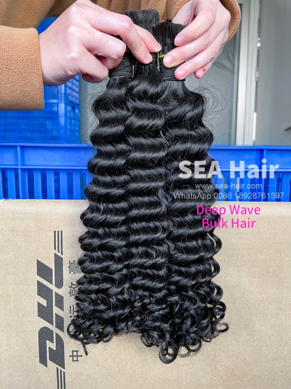 Sea Hair Deep Wave No Weft Bulk Hair for Braiding 1/3/4 Packs Deal