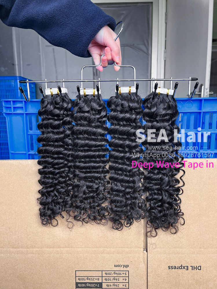 Sea Tape In Deep Wave Mink Hair 1/3/4 Packs 20/60/80 Pcs Deal