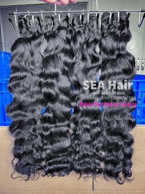 Southeast Asia Burmese Wavy 1/3/4 Raw Bundles Deals Sea Hair