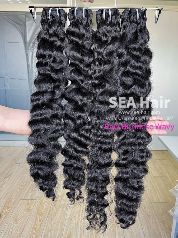 Southeast Asia Burmese Wavy 1/3/4 Raw Bundles Deals Sea Hair