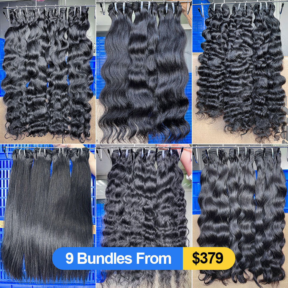 Southeast Asia Raw Hair Wholesale 9 Bundles Deal Mix Textures