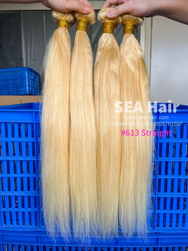 SEA Hair 613 Blonde Straight Virgin Hair 1/3/4 Bundles Deal