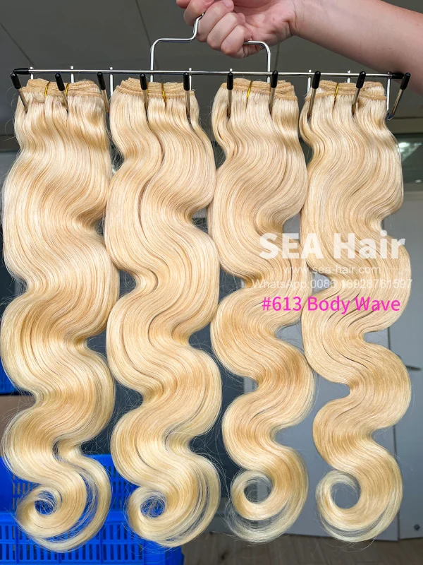 SEA Hair #613 Blonde Body Wave Virgin Hair 1/3/4 Bundles Deal