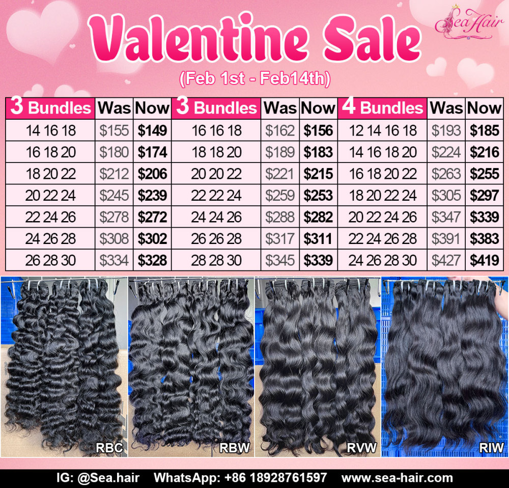 Southeast Asia Raw Hair 3/4 Sample Bundles Sea Hair
