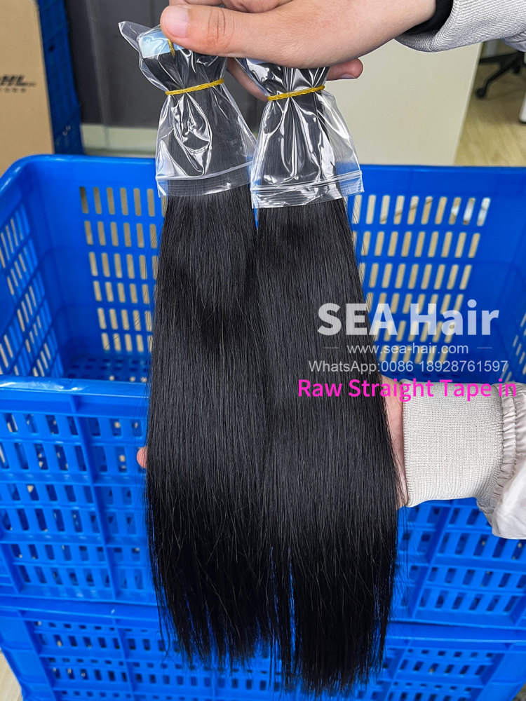 Raw S.E Asian Straight Tape In 1/3/4 Packs 20/60/80 Pcs Deal Sea Hair