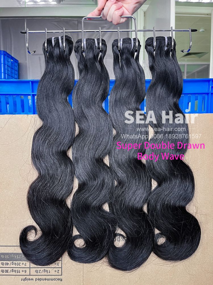 Sea Hair Super Double Drawn Body Wave Virgin Hair 1/3/4 Bundles Deal