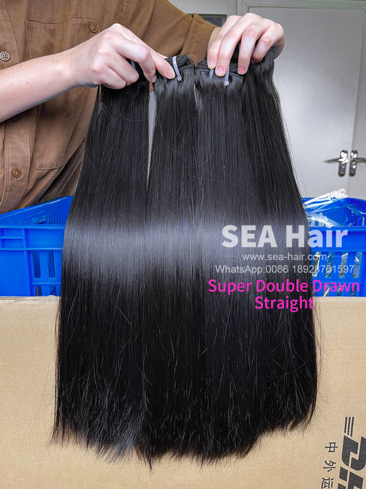 Sea Hair Super Double Drawn Straight Virgin Hair 1/3/4 Bundles Deal