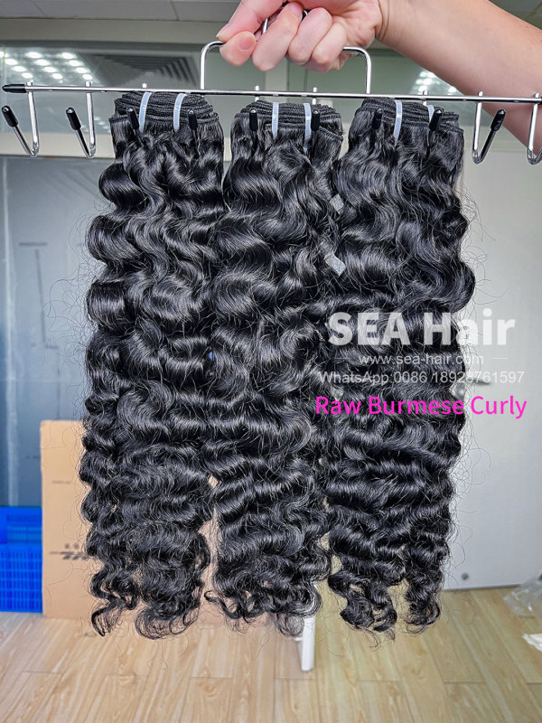 Southeast Asia Burmese Curly Sea Hair 1/3/4 Bundles Deals
