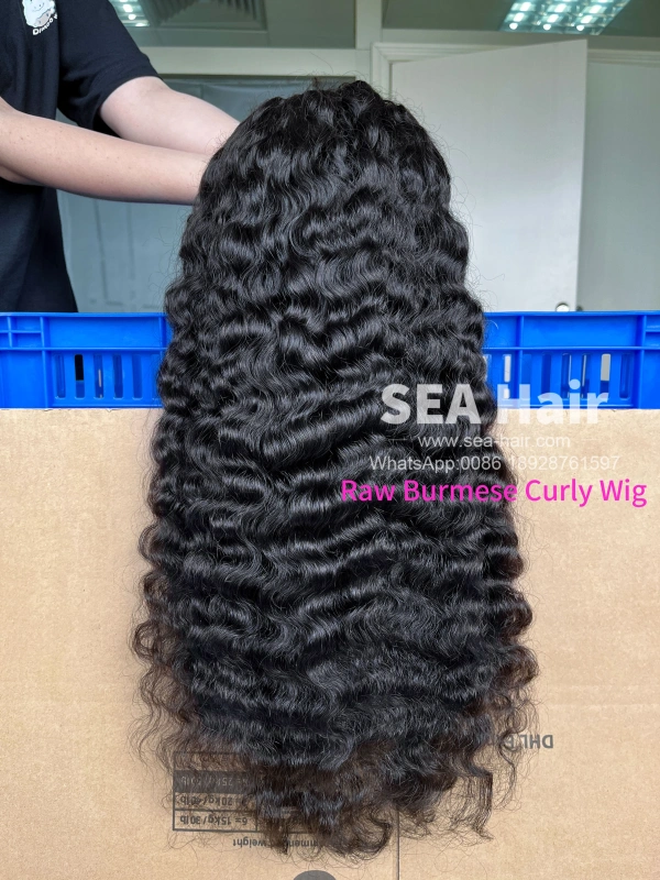 Raw SEA Hair Burmese Curly 4x4/5x5/6x6/13x4/13x6 HD And Transparent Wig