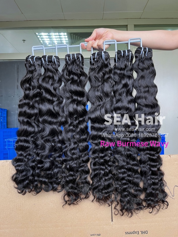 Southeast Asia Burmese Wavy 1/3/4 Raw Bundles Deals Sea Hair