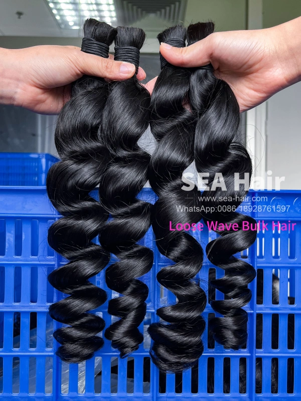 Sea Hair Mink Bulk Hair No Weft Loose Wave for Braiding 1/3/4 Packs Deal