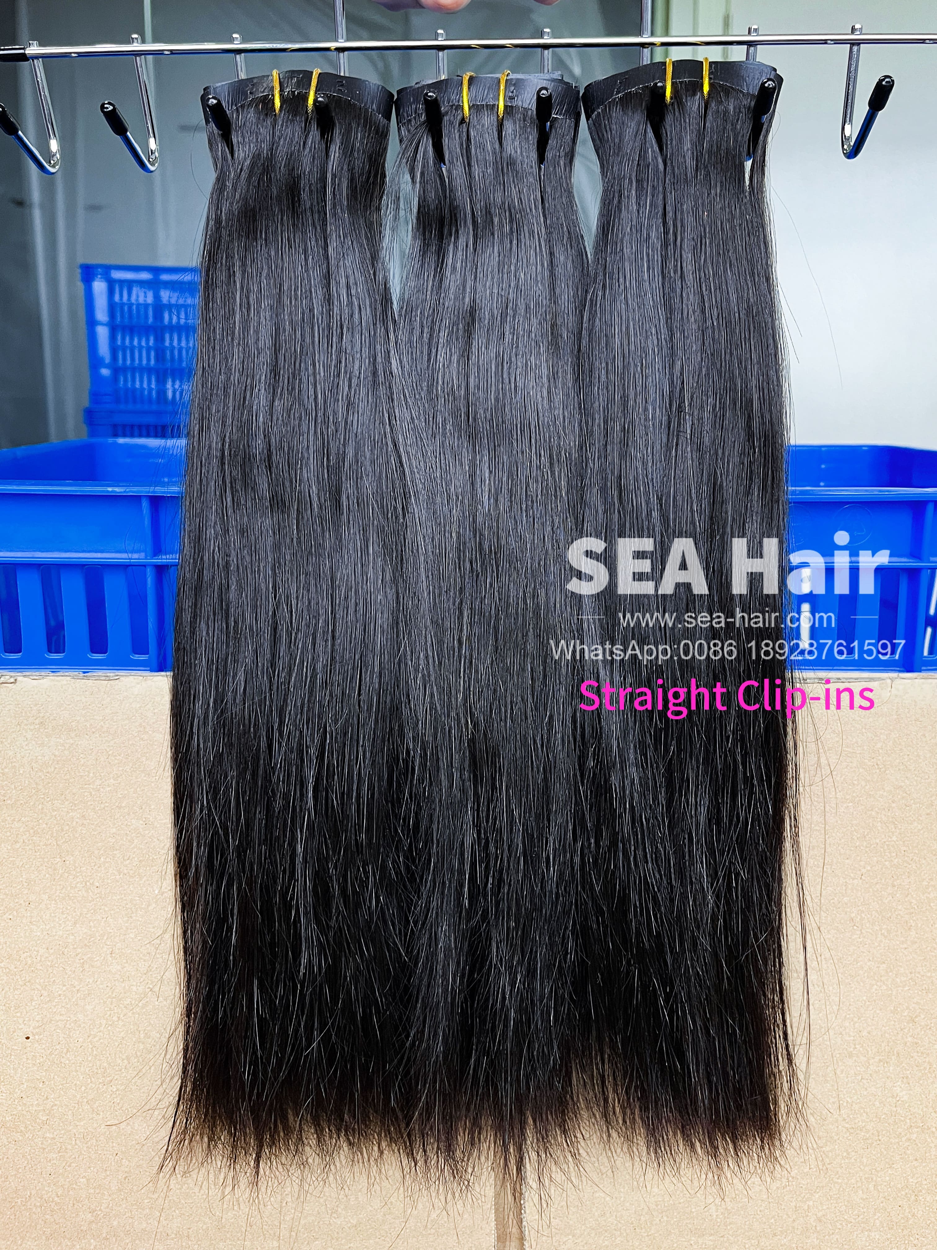 SEA Hair Seamless Clip-In Straight Hair Extensions 1/3/4 Packs 6/18/24Pcs Deal
