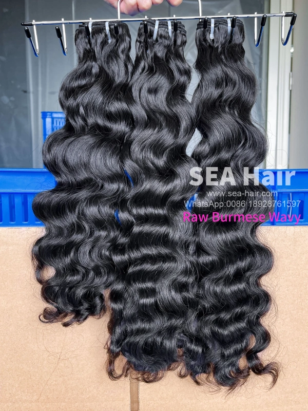 Southeast Asia Burmese Wavy 1/3/4 Raw Bundles Deals Sea Hair