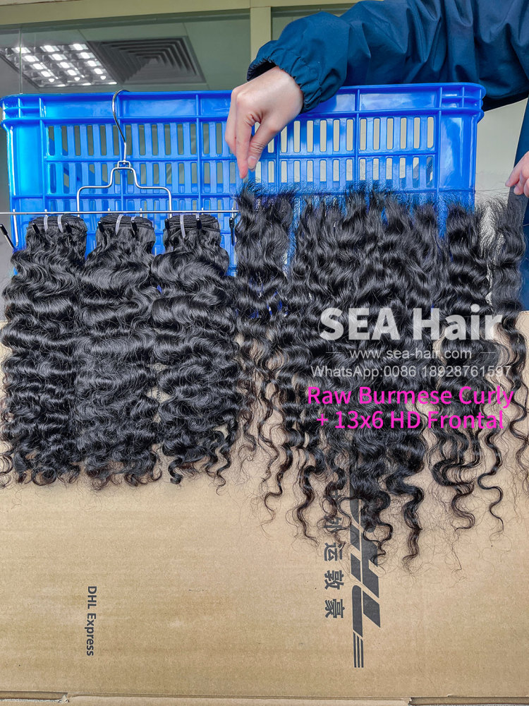 Southeast Asia Hair 4 Sample Bundles With 13x6 HD Lace Frontal