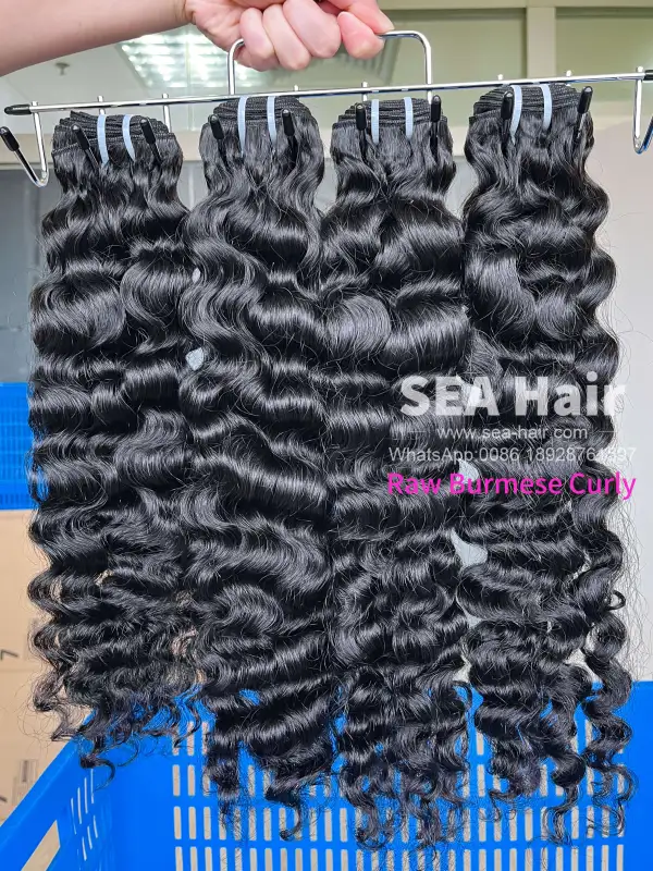 Southeast Asia Burmese Curly Sea Hair 1/3/4 Bundles Deals