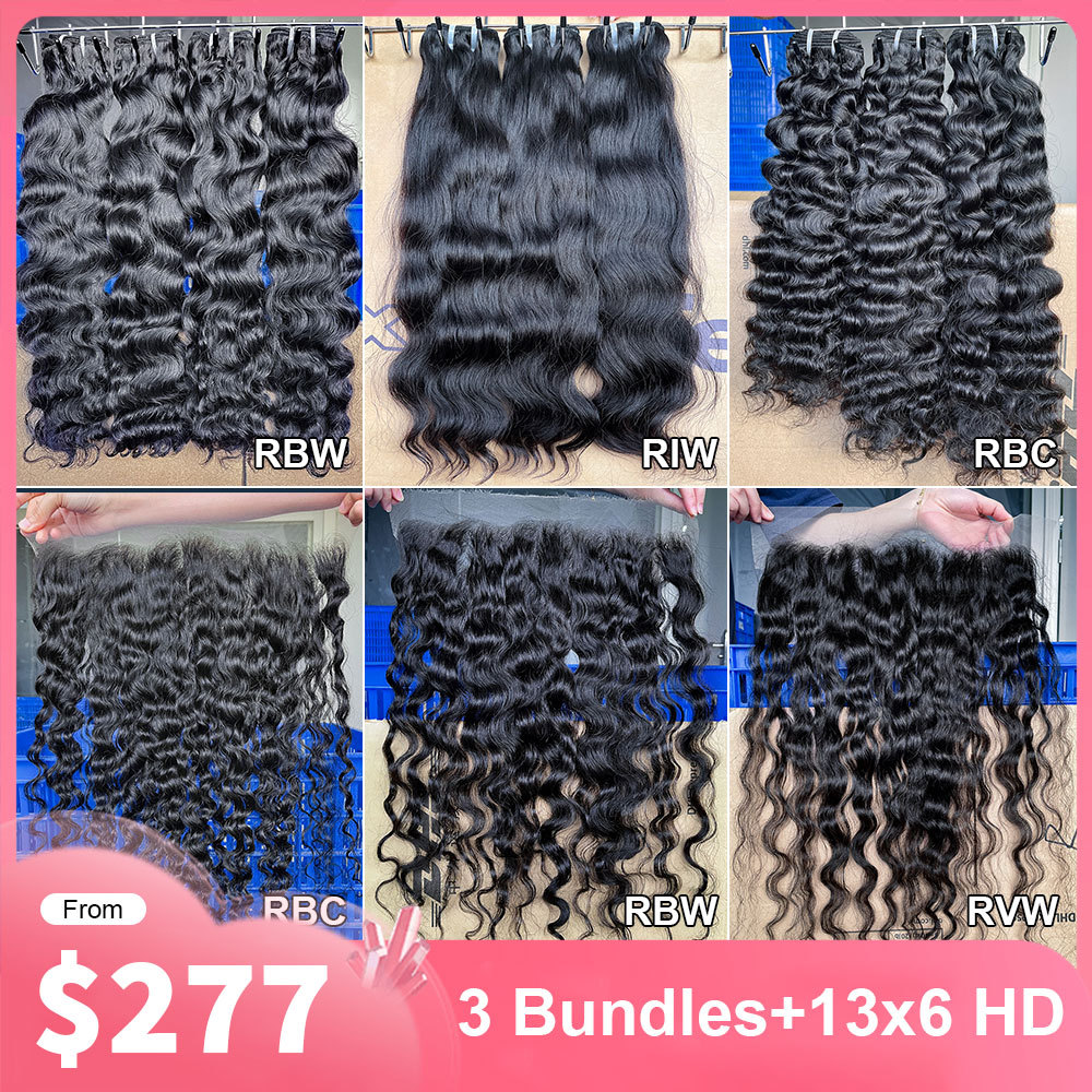 Southeast Asia Hair 4 Sample Bundles With 13x6 HD Lace Frontal