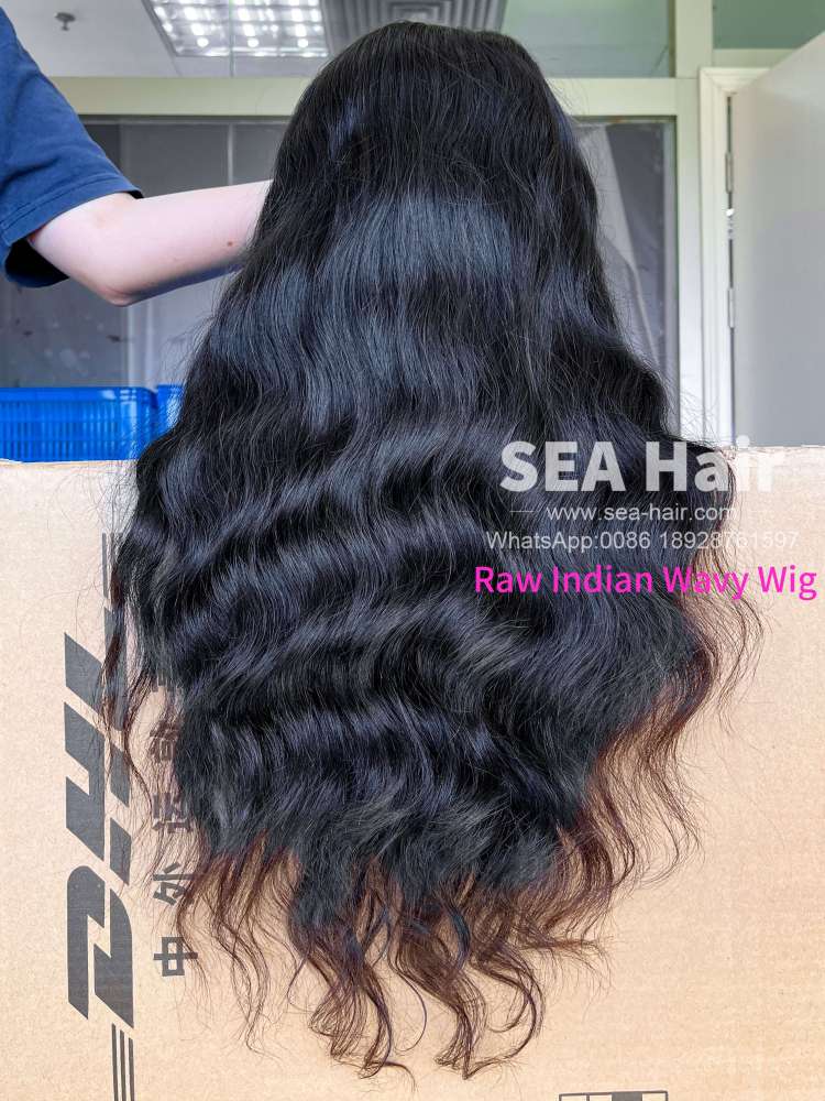 Sea Hair Raw Southeast Asian Indian Wavy Raw Hair U Part Wig