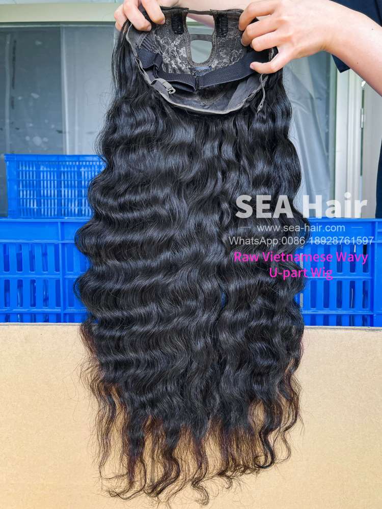 Sea Hair Raw Southeast Asian Vietnamese Wavy Raw Hair U Part Wig