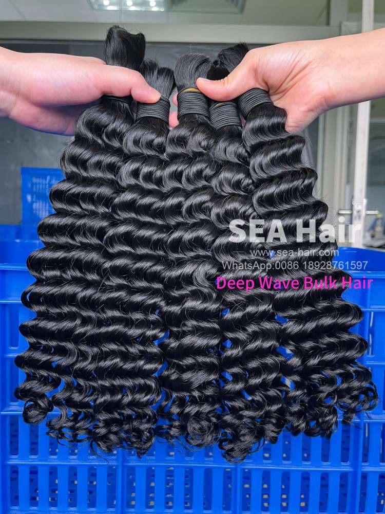 Sea Hair Deep Wave No Weft Bulk Hair for Braiding 1/3/4 Packs Deal