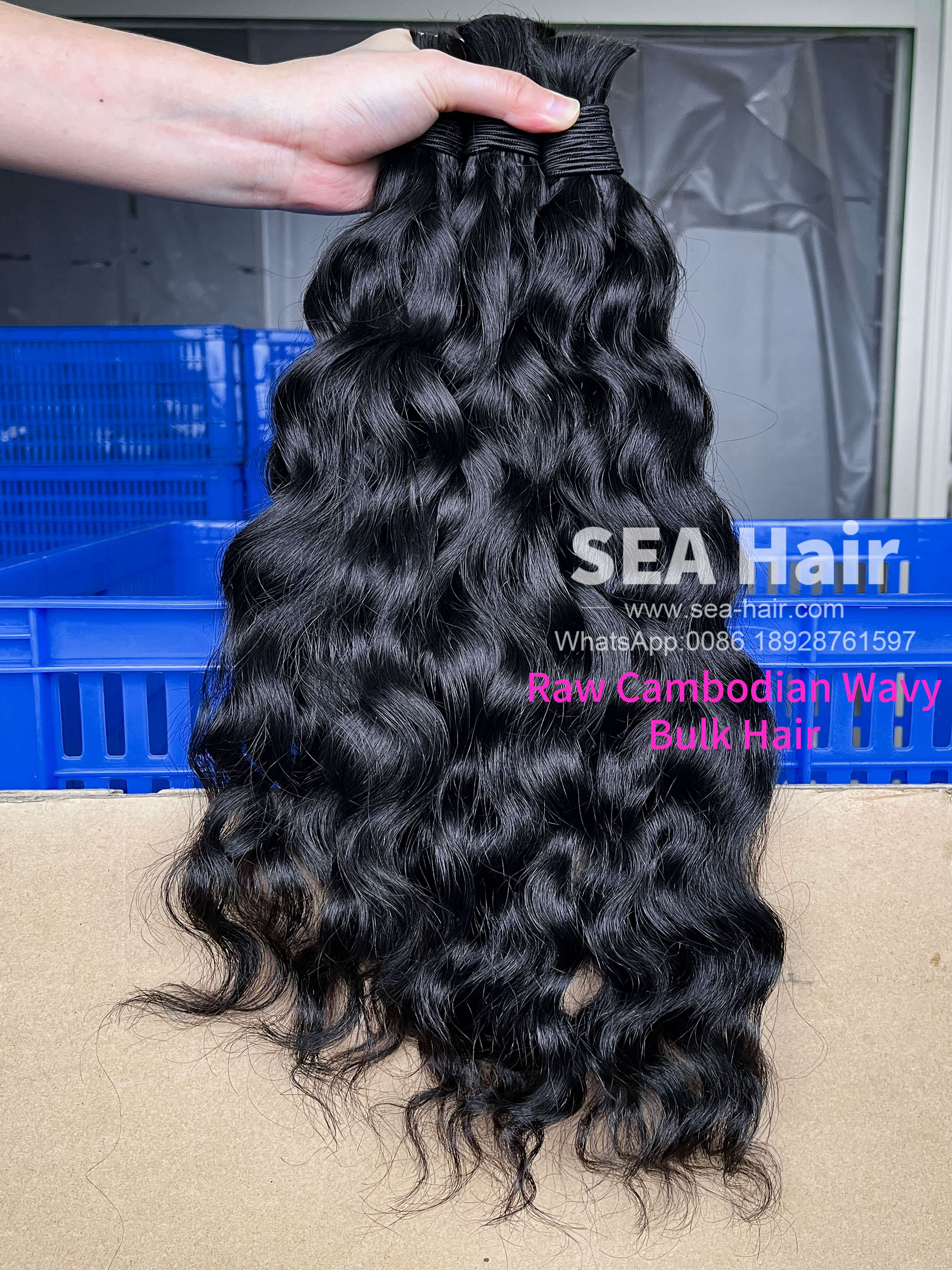 Sea Hair Raw Cambodian Wavy Hair No Weft Hair Bulk 1/3/4 Packs Deal