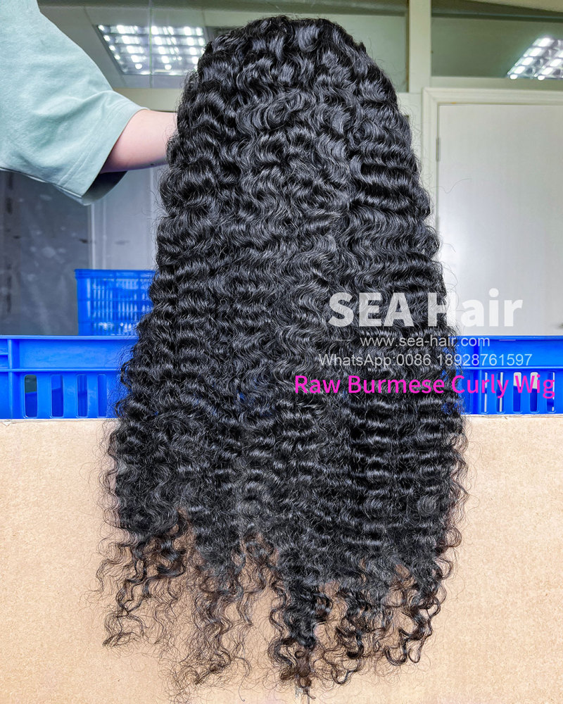 Sea Hair Raw Southeast Asian Burmese Curly V Part Wig