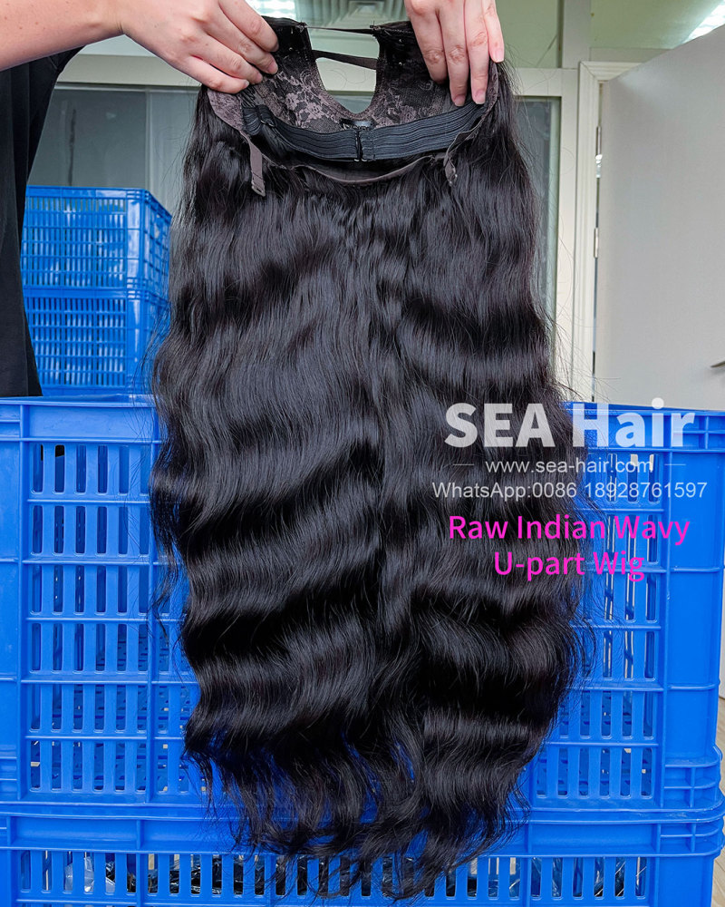 Sea Hair Raw Southeast Asian Indian Wavy Raw Hair U Part Wig