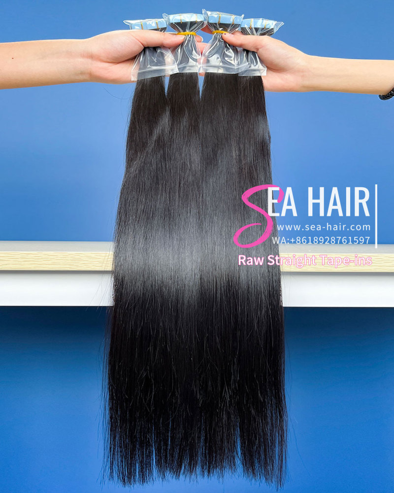 Raw S.E Asian Straight Tape In 1/3/4 Packs 20/60/80 Pcs Deal Sea Hair