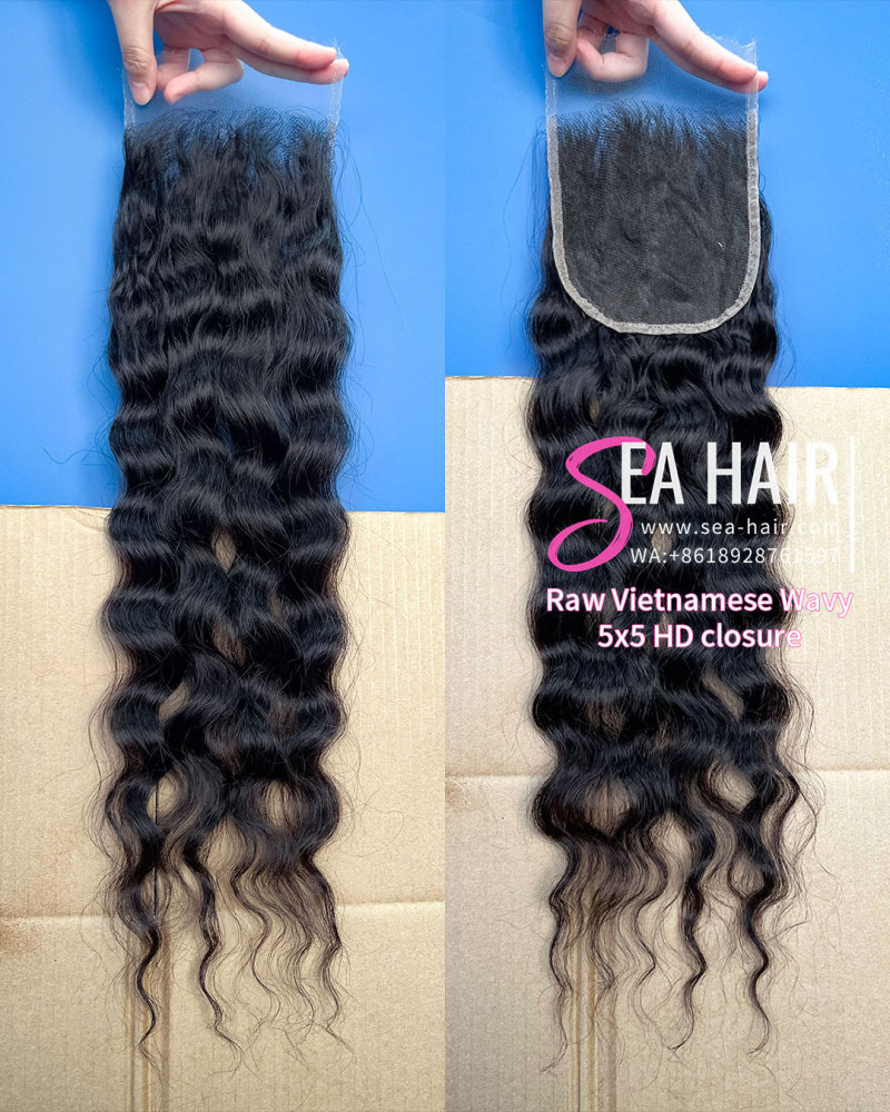 Raw Sea Hair Vietnamese Wavy 4x4/5X5/6x6/13X4/13x6 Lace Closure/Frontal