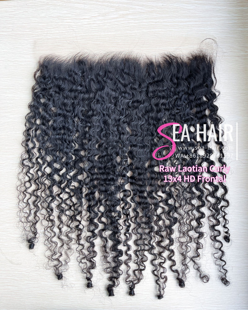Raw Sea Hair Laotian Curly 4x4/5X5/6x6/13X4/13x6 Lace Closure/Frontal