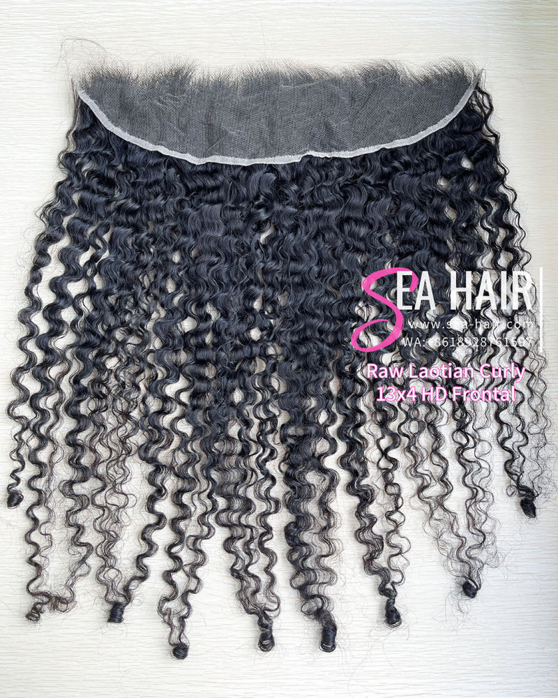 Raw Sea Hair Laotian Curly 4x4/5X5/6x6/13X4/13x6 Lace Closure/Frontal