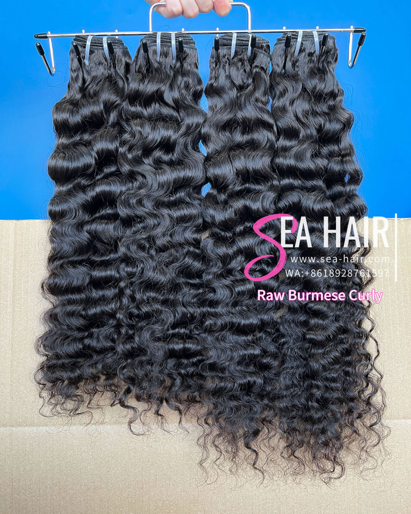 Southeast Asia Burmese Curly Sea Hair 1/3/4 Bundles Deal