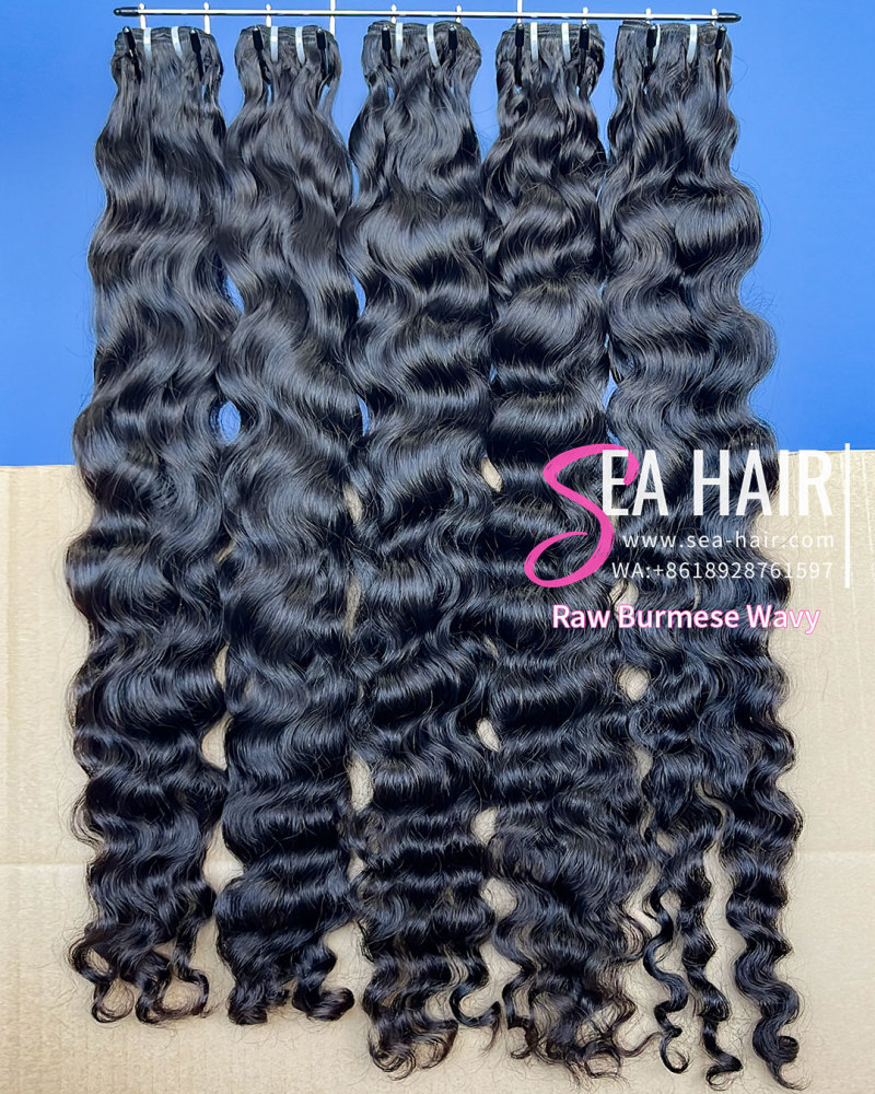 Southeast Asia Burmese Wavy 1/3/4 Raw Bundles Deals Sea Hair