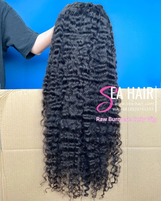 Raw SEA Hair Burmese Curly 4x4/5x5/6x6/13x4/13x6 HD And Transparent Wig
