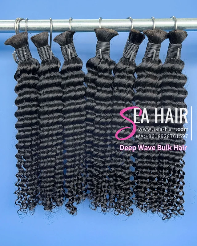 Sea Hair Deep Wave No Weft Bulk Hair for Braiding 1/3/4 Packs Deal