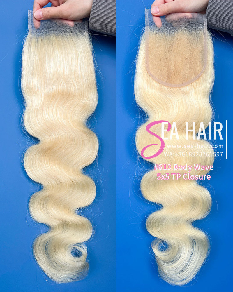 SEA Hair Body Wave Blonde #613 Color 4x4/5x5/6x6/13x4/13x6 HD & Transparent Closure/Frontal