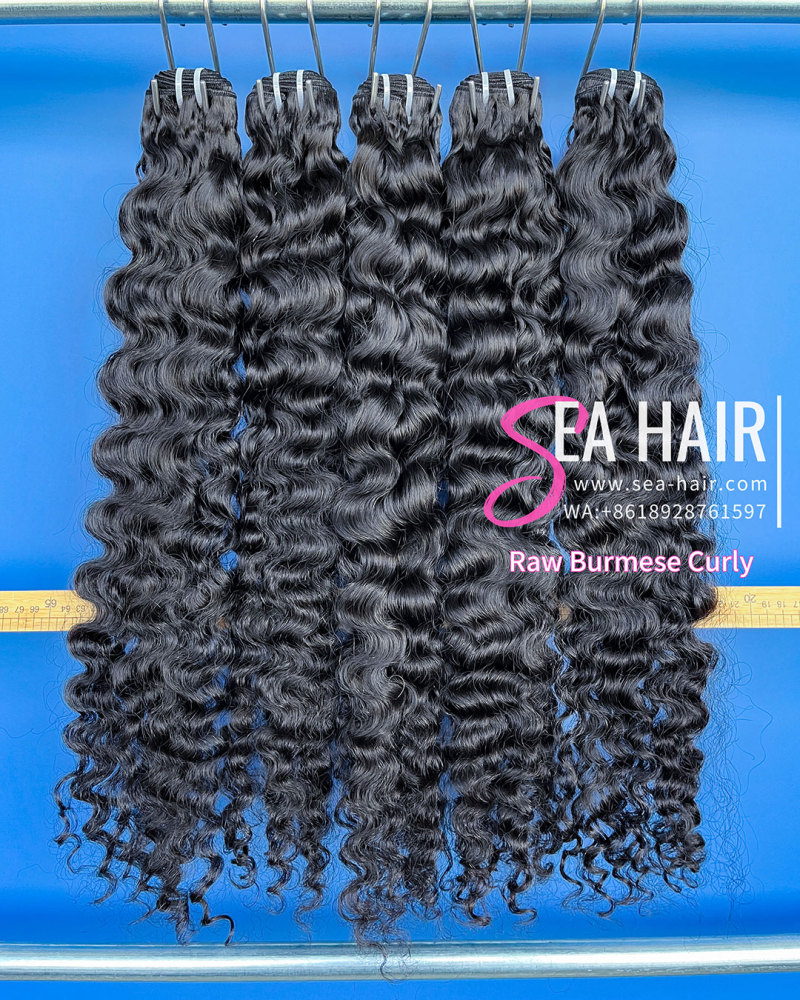 Southeast Asia Burmese Curly Sea Hair 1/3/4 Bundles Deal