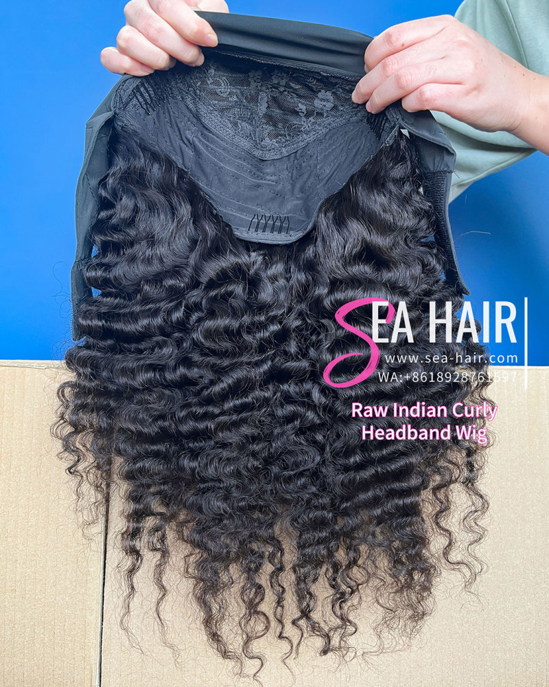 Sea Hair Raw Southeast Asian Indian Curly Headband Wig
