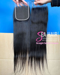 SEA Hair Raw Straight 2x6/4x4/5X5/6x6/13x4/13x6 HD And Transparent Lace Closure/Frontal
