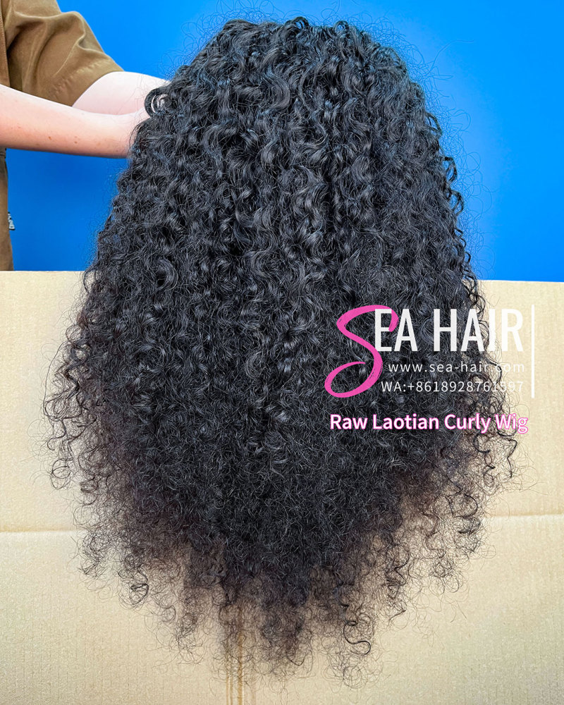 Sea Hair Raw  Laotian Curly Southeast Asian Raw Hair U Part Wig